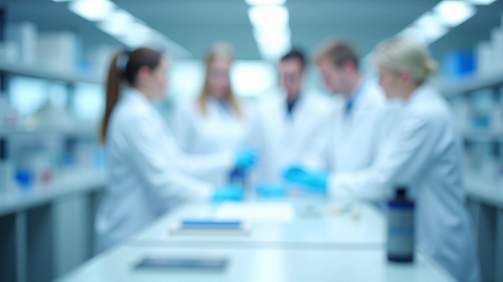Vědecká laboratoř s vědci a pokročilým vybavením pro biotechnologický výzkum